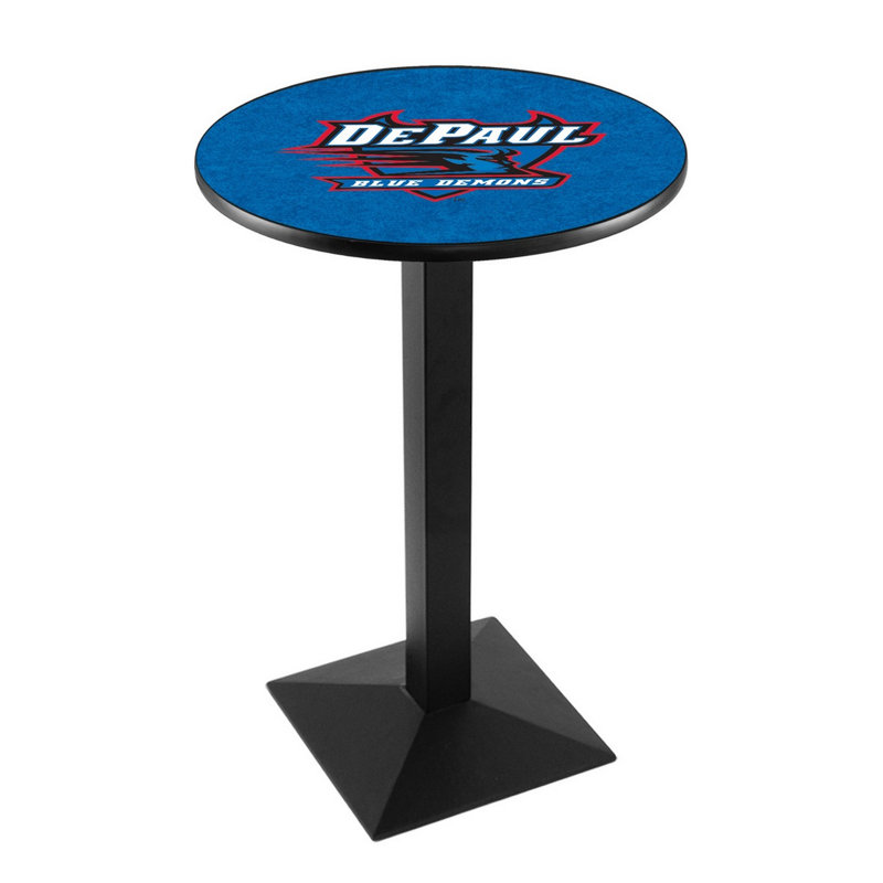Round Metal Base Dining Table, Black Wrinkle, DePaul University