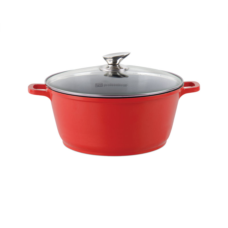 SQ Professional Nea Non-Stick Aluminium Stock Pot, 20cm, Red