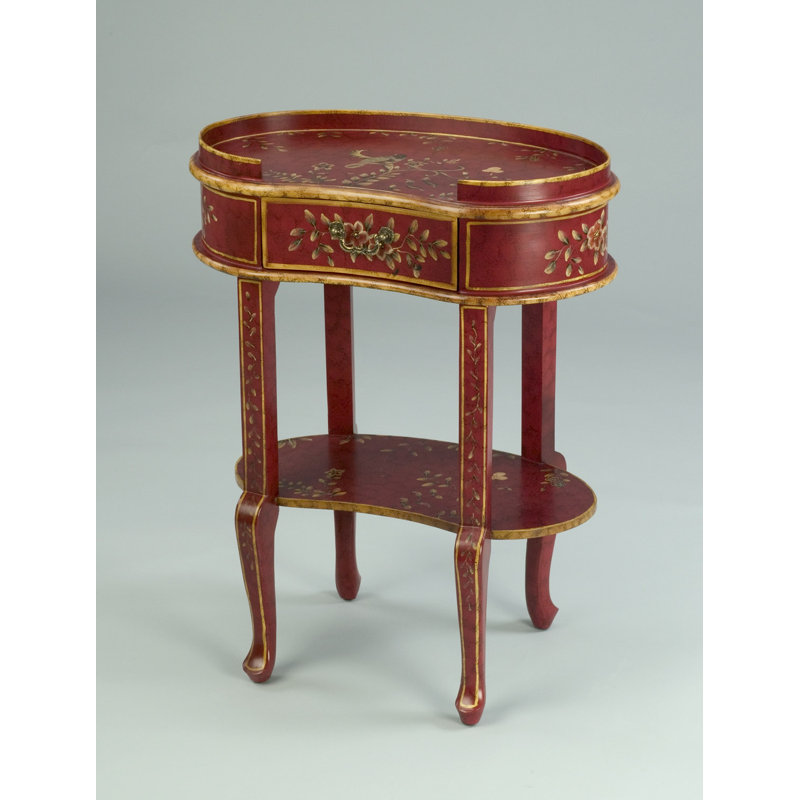 End Table with Storage, Red