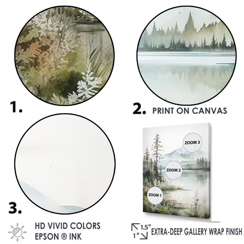 Minimalisme, lac Tranquillity II - impression, H 32 po x l 24 po x P 1 po, Toile tendue