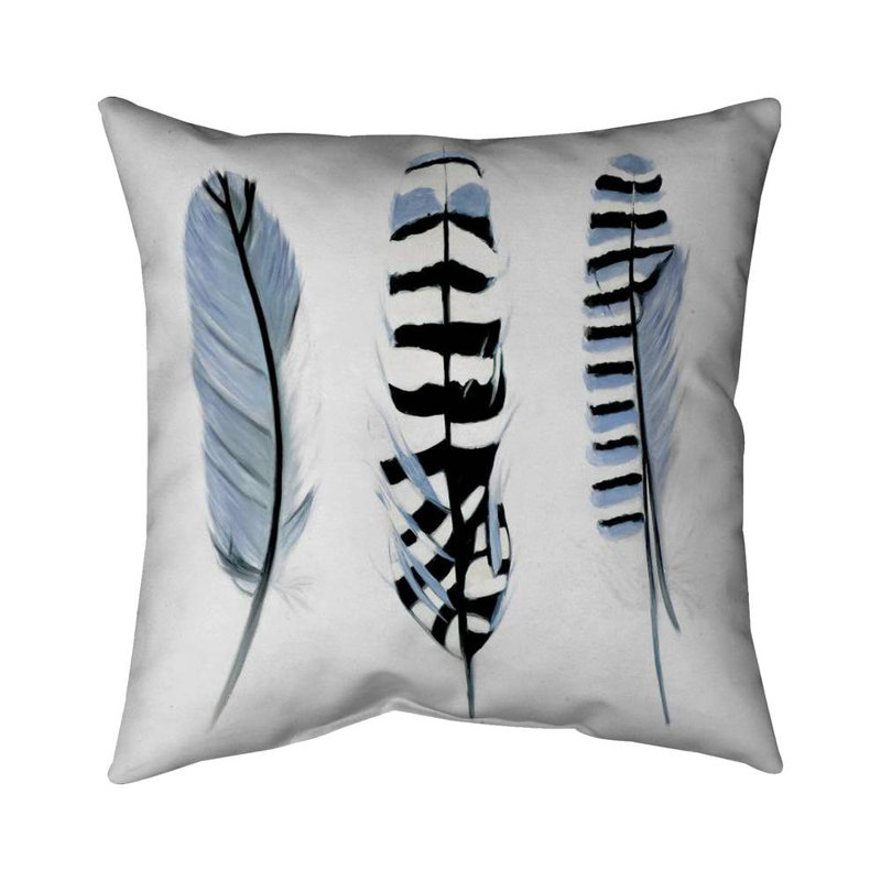 Delicate feathers - 20"x20" Throw pillow - Poly twill - Print on demand