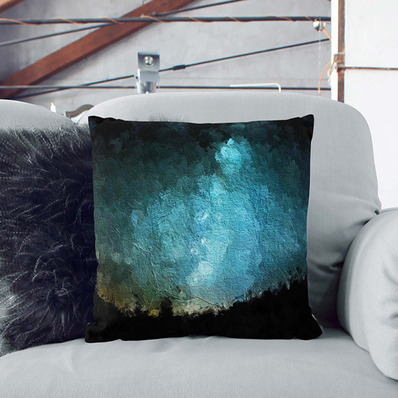Square Throw Cushion, 55cm H x 55cm W x 20cm D, Black