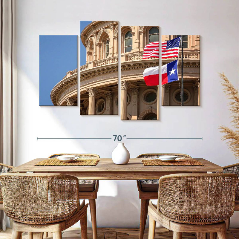 Drapeaux de Marchelle, Texas Capitol, H 42 po x l 68 po