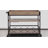 Netto Aged Lt Oak Wood Kitchen Bar Cart with Stemware Rack & Panel Border Bottom Shelf