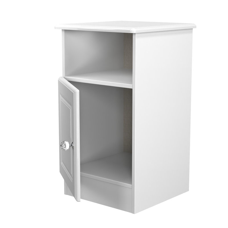 Fully Assembled Folden Nightstand in White Gloss