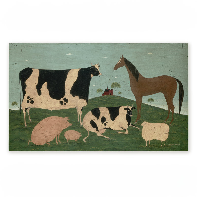 Tapis de porte d'extérieur à motif d'animaux de ferme Friend Friend, par Warren Kimble, 18 po x 30 po