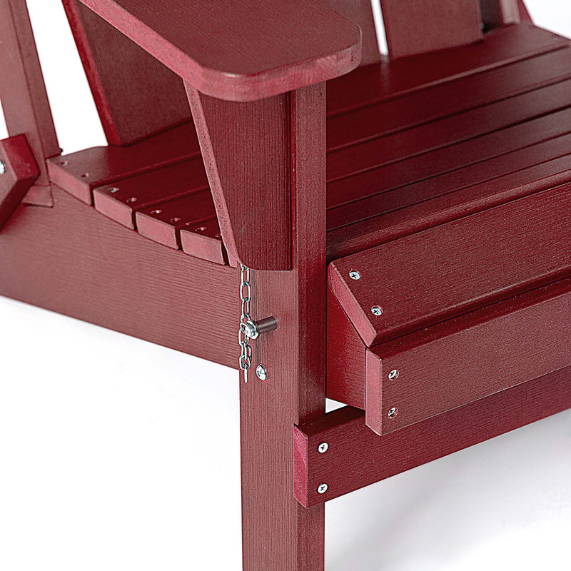 Chaise Adirondack pliante en plastique Hyginos, Rouge