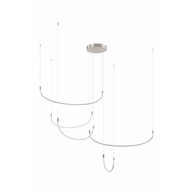 Talis 5 - Light LED Pendant, Brushed Nickel, 9.25" H x 70.5" W x 70.5" D