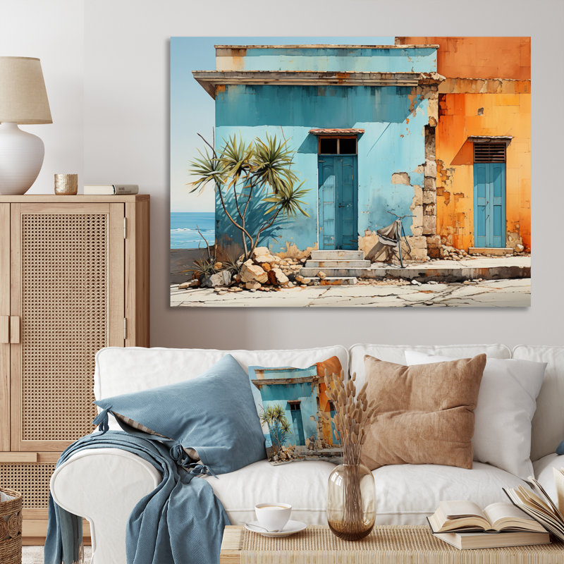 " Caraibe Island Hues ", Wrapped Canvas, 16" H x 32" W x 1" D