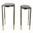 Decorative Side And End Nesting Tables With Quartz Top - Eye Catching Narrow Accent End Table For Living Room - Set Of 2, 24", Black