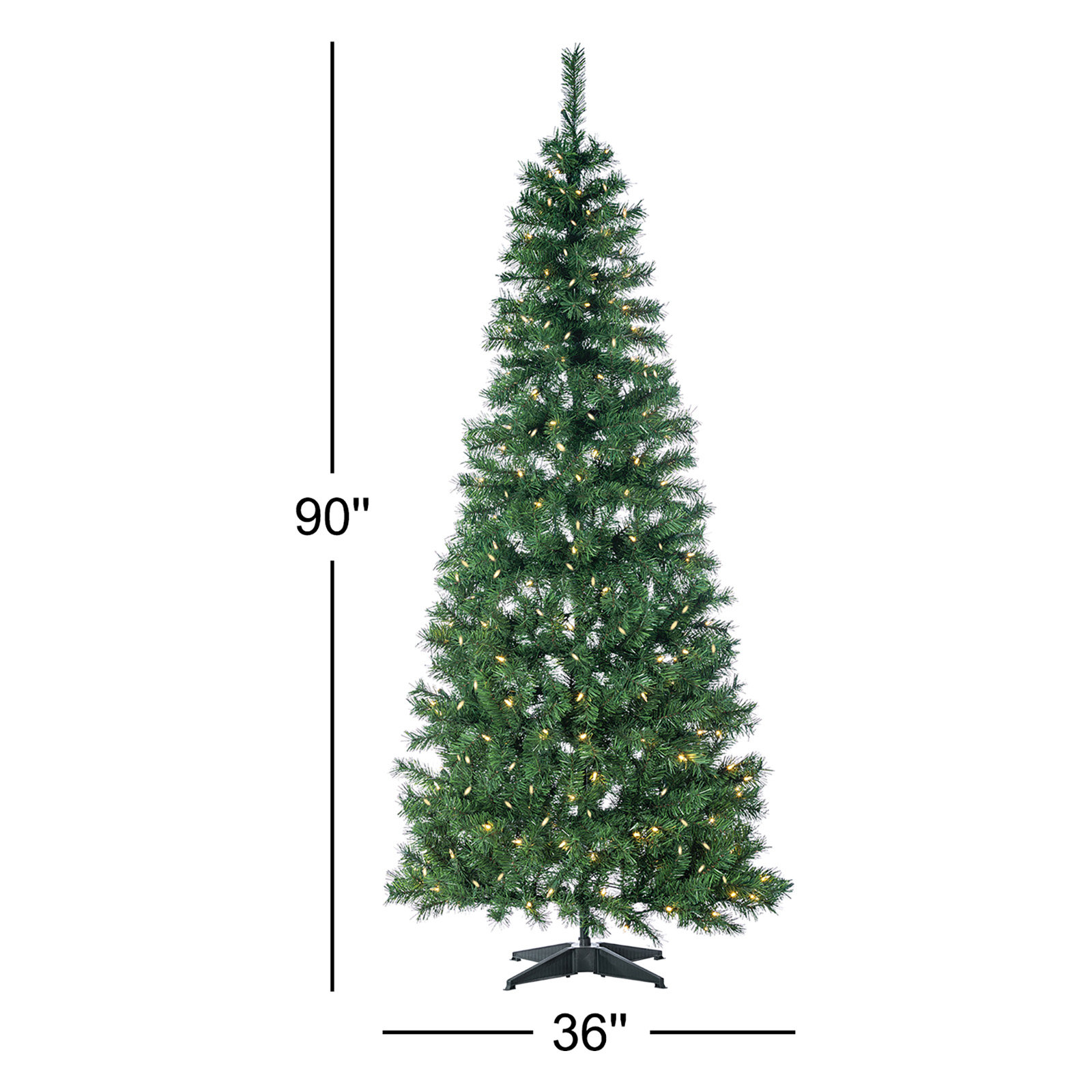 Lighted Artificial Fir Christmas Tree, 7.5' H