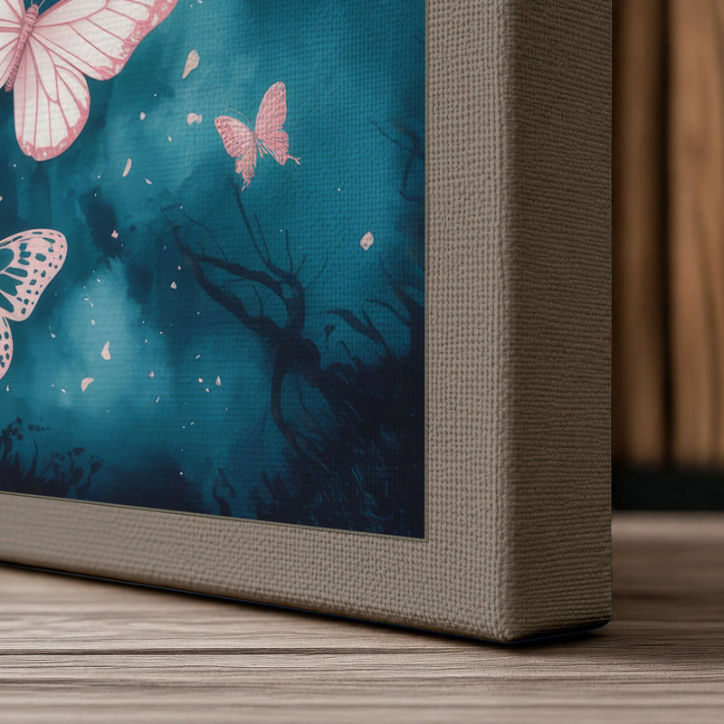 Butterfly Ombre Minimalist - Print, 24x16 - 61.0 x 40.6 cm, Taupe Border