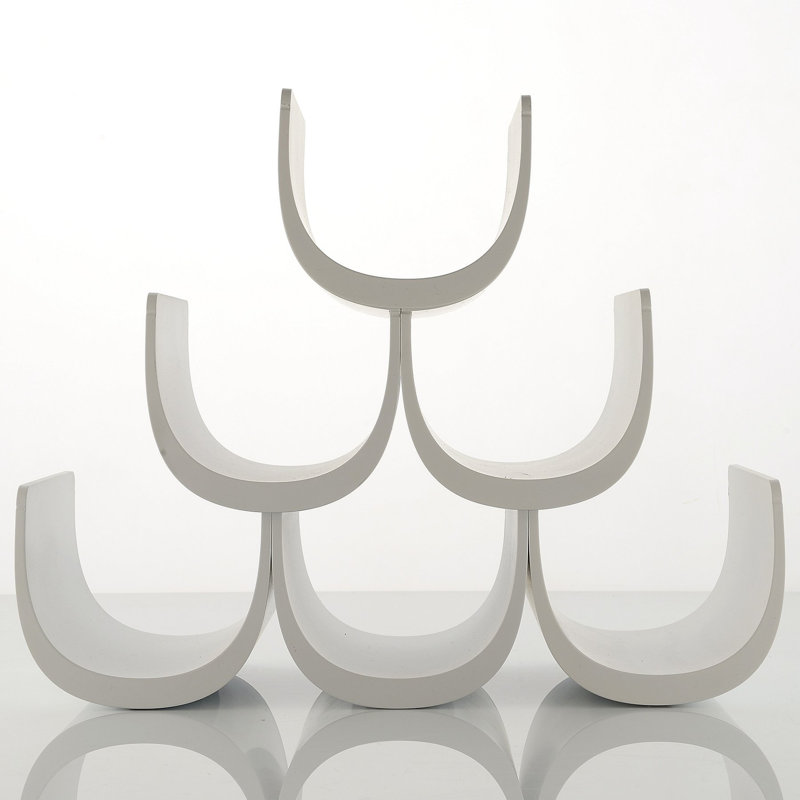 Noè 6 Bottle Tabletop Wine Bottle Rack, White