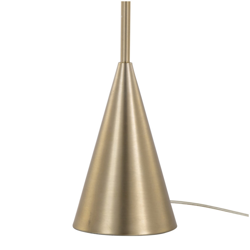 64" Contemporary Metal Floor Lamp in Gold Metal with White Linen Shade