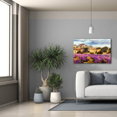  «Provence's Lavender Fields 1» par Alonzo Saunders, art mural sur toile, 40 po x 26 po