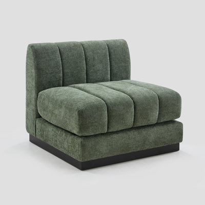 Modular Sectional Sofa, 3-Seater Contemporary Sleeper Sofa with Solid Wood Base