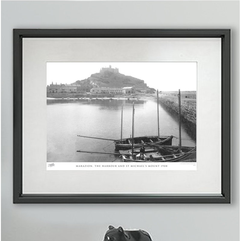 Marazion, The Harbour And St Michaels Mount 1908 - Single Picture Frame Print, 60cm H x 80cm W x 2.3cm D