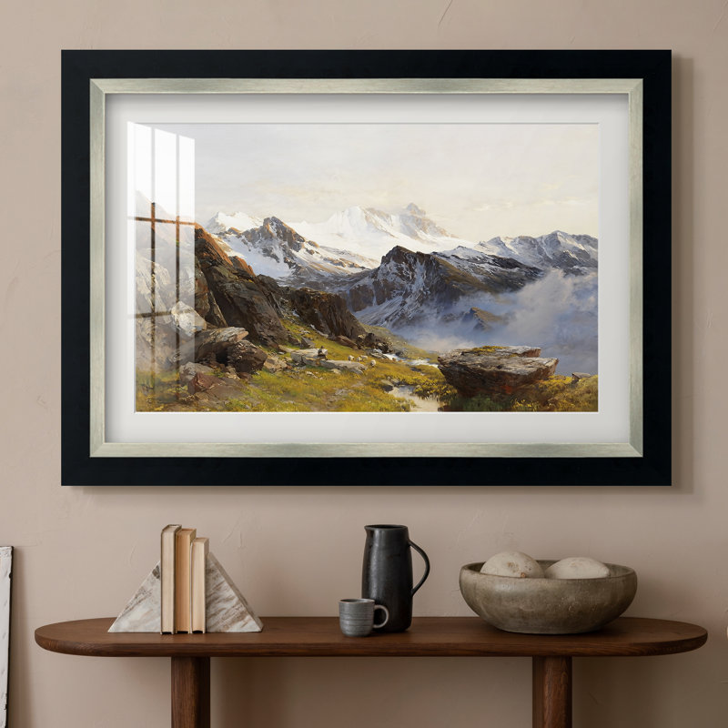 Le Großglockner vu du refuge Prager, 1890 - Edward Theodore Compton - Estampe encadrée sur mesure