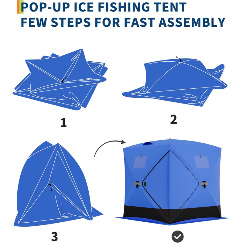 Abri de pêche sur glace Pop Up, Bleu