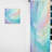 Mazza Soft Cyan Rainbow Whisper - Abstract Shapes Curtain - Velvet Room Darkening - 1 Panel-1567210924