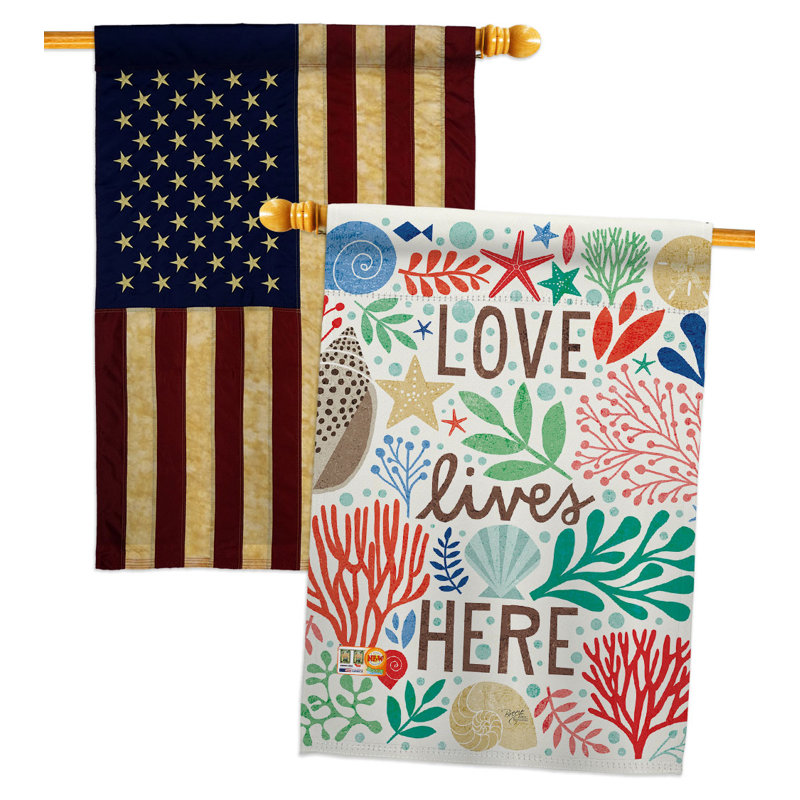 Drapeau de maison en polyester à 2 côtés 40 x 28 po