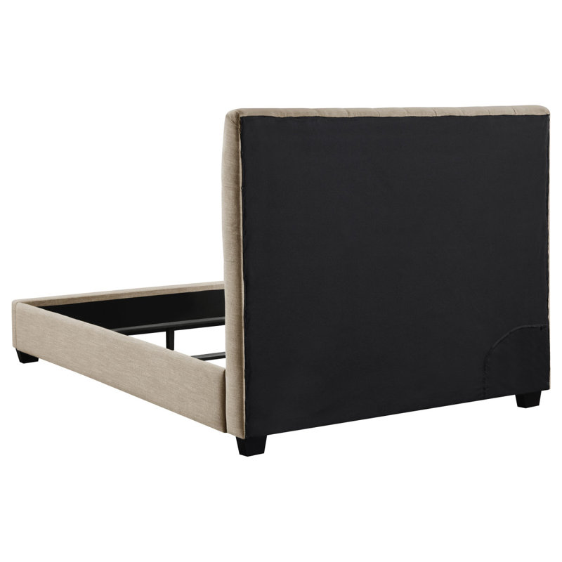 Saintes Tufted Upholstered Full Wingback Bed, Full