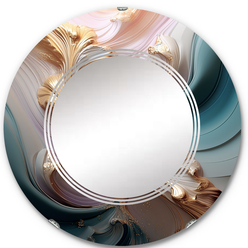 Irati - Miroir mural moderne rond, 24 po x 24 po
