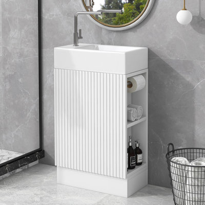 Armoire de meuble-lavabo avec tablette à deux niveaux