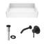 Matte Stone™ White Stone Handmade Rectangular Vessel Bathroom Sink with Faucet