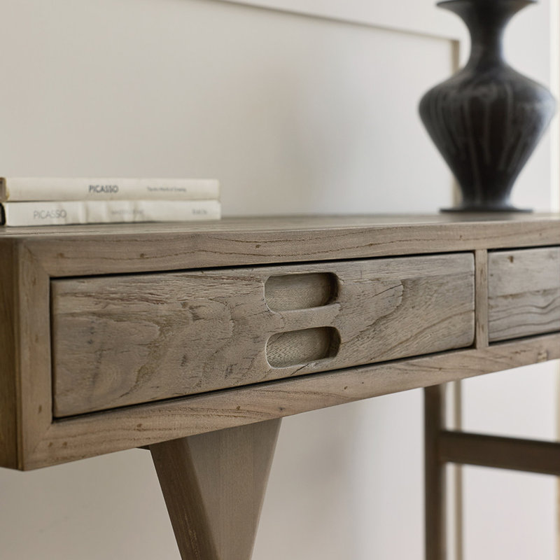 French Distressed Design Birch Solid Wood Desk
