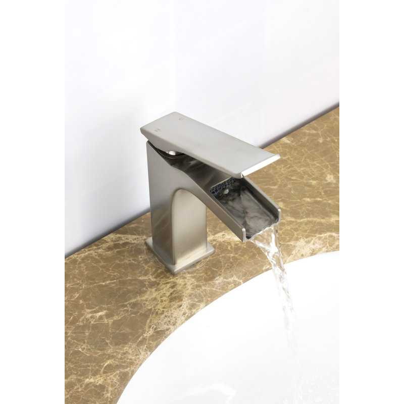 Robinet pour salle de bain à un trou, Nickel brossé