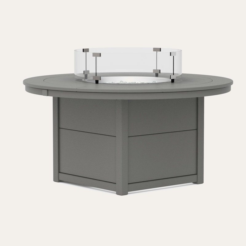Table ronde pour foyer POLYWOOD, Gris ardoise