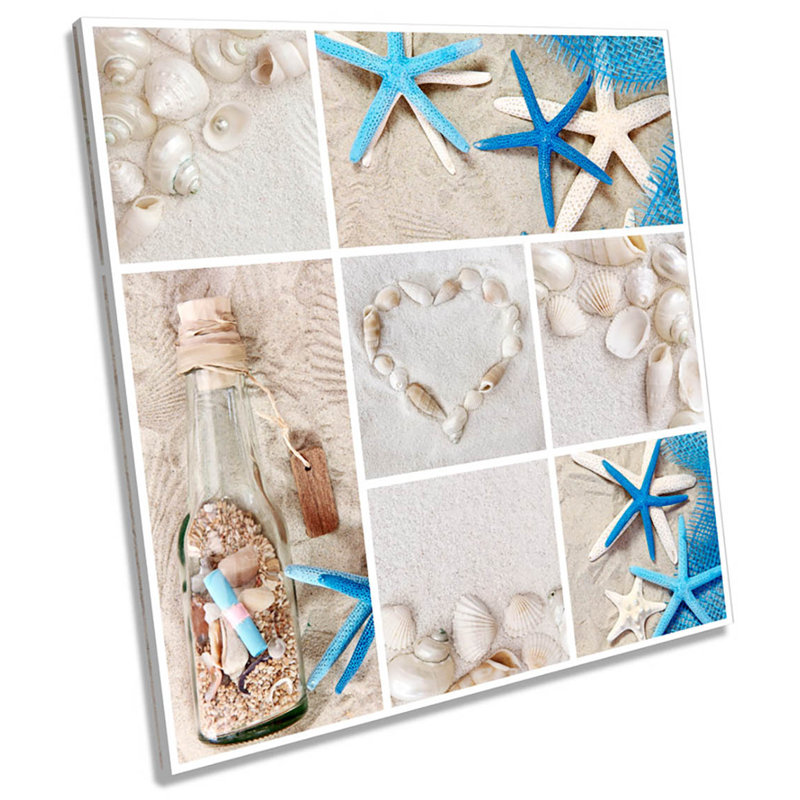 Croll Beach Sand Collage Heart - Wrapped Canvas Print, 60cm H x 60cm W x 2cm D