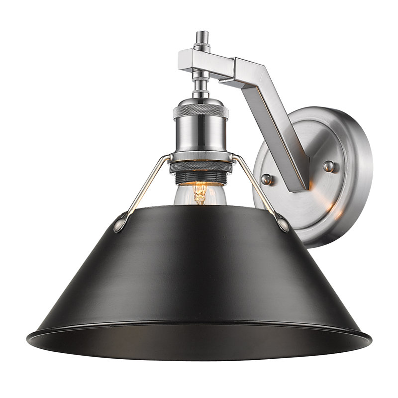 Orwell Pewter 10'' Transitional Sconce with Navy Shade