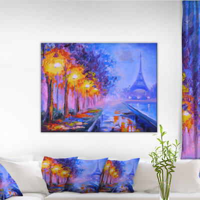 View of Paris Eiffel Tower - Landscape Art Print Canvas