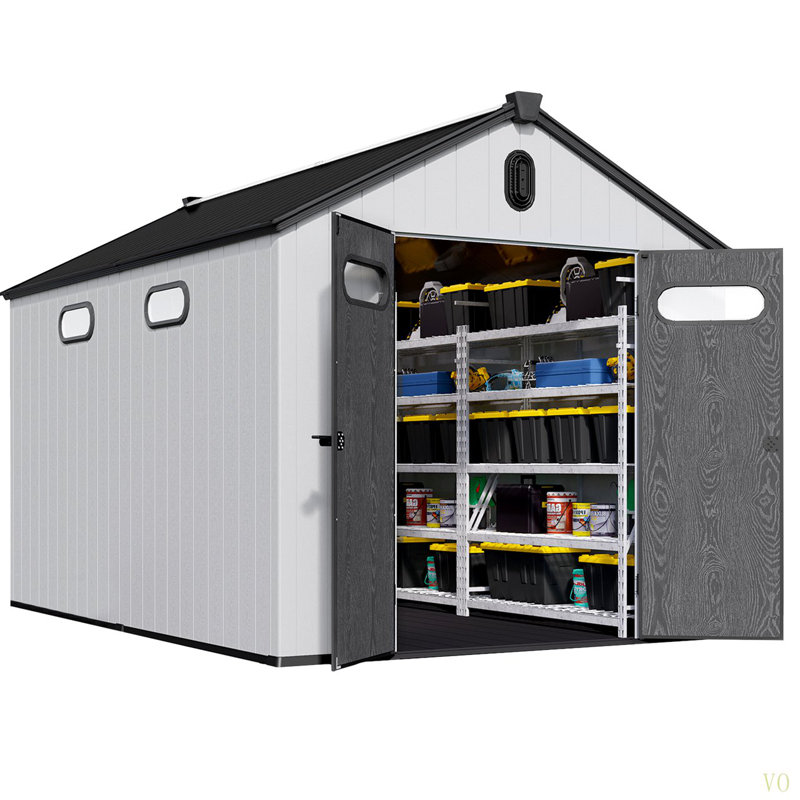 8 pi L 12 pi. D Remise de rangement en plastique avec plancher