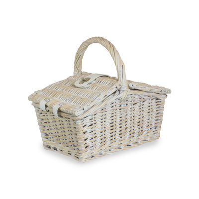 Wicker Small Double Lidded Hamper Basket