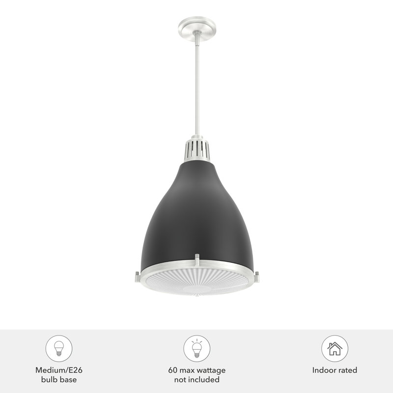 Bluff View 3 - Light Dome Pendant, Flat Matte Black, Medium, 3 Lights