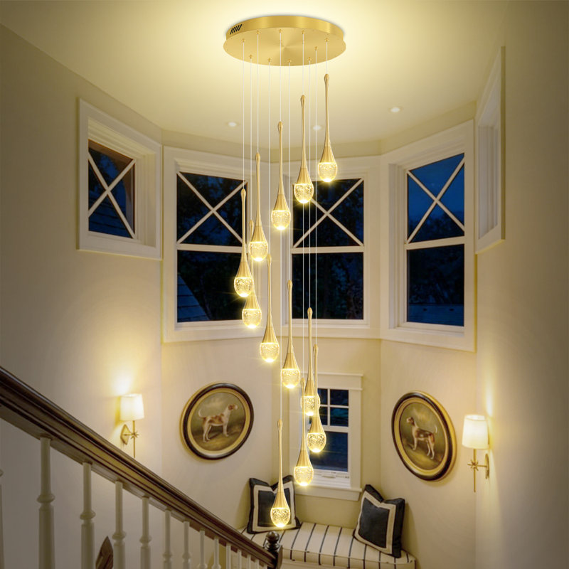 Luminaire suspendu en cristal 12 lumières Komb, Oui