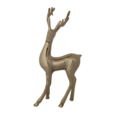 en Cast Aluminum Reindeer Figurine