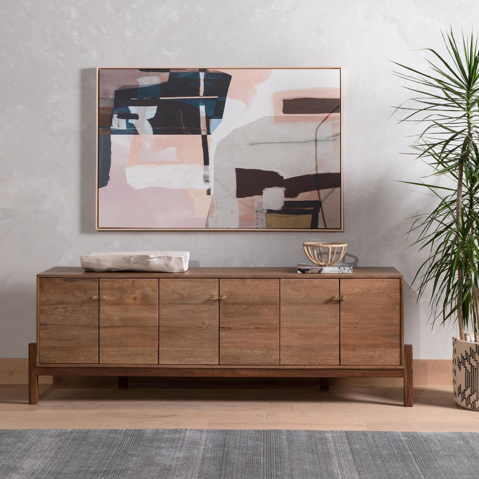 Jeanna 84'' Media Console, Smoked Honey