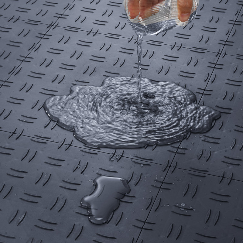 VEVOR 12 in. W x 12 in. L Garage Flooring Roll Drain Tiles in, Gray