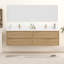 Meuble-lavabo double 84 po avec comptoir en quartz et dosseret 84 po