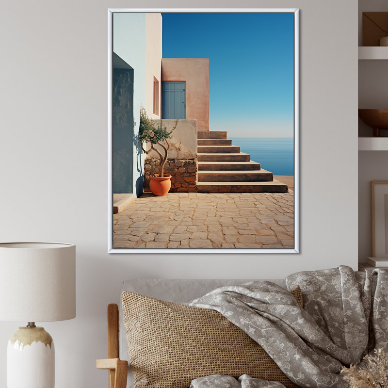 Bouddhisme, paysage d'imitation, reproduction sur toile, Cadre flottant blanc, H 32 po x l 24 po x P 1 po