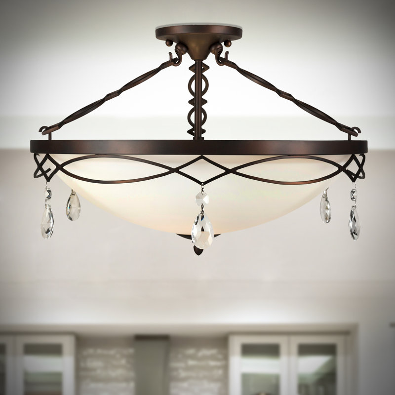 Plafonnier semi-encastré 21,5 po à cuve unique 4 lumières Fortuna