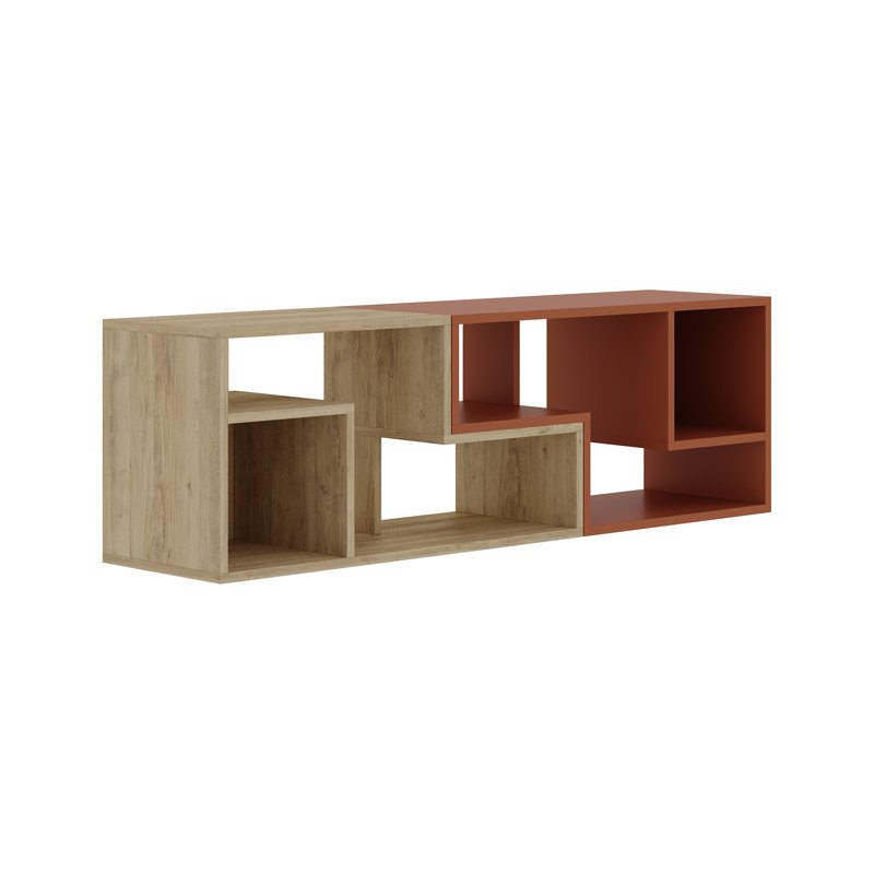 Glis Corner TV Stand Versatile and Stylish Media Unit for Modern Living Spaces, Oak/Cinnamon