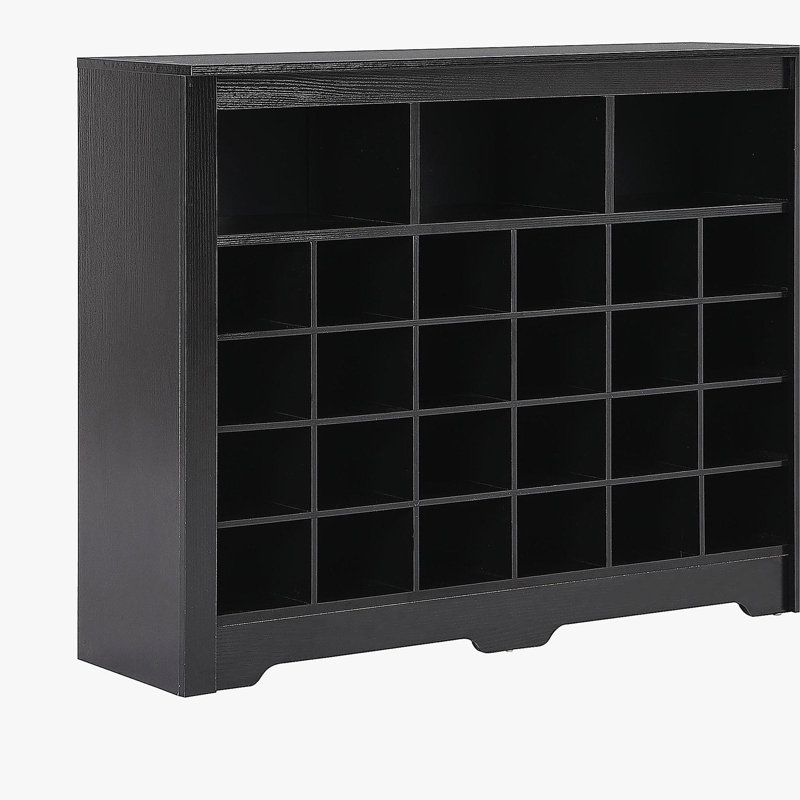 Console à 24 casiers avec base incurvée, Noir