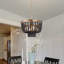 Lustre tambour 4 lumières noir et or Hatfrneld