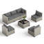 6-Person All-Weather Rattan Sofa Set, Outdoor Seating Group with Cushions & Glass Table-792824895