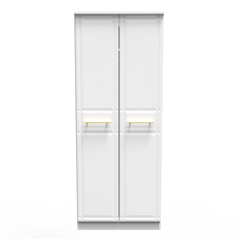 Fully Assembled 2 Door Wardrobe, White Ash